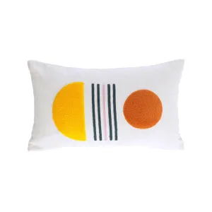Natala 100% cotton yellow semicircle cushion cover white 30 x 50 cm by null, a Decorative Accessories for sale on Style Sourcebook