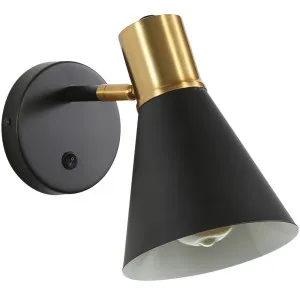 Oriel Lighting Norbert Wall Light Black and Satin Brass by Oriel Lighting, a Outdoor Lighting for sale on Style Sourcebook