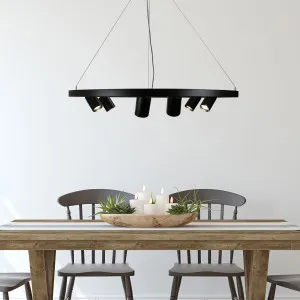 Oriel Lighting Pano 6 Light Pendant Black by Oriel Lighting, a Pendant Lighting for sale on Style Sourcebook