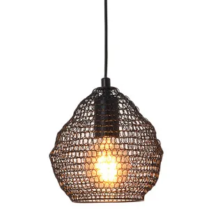 Oriel Lighting Mudag Small Mesh Basket Pendant Black by Oriel Lighting, a Pendant Lighting for sale on Style Sourcebook