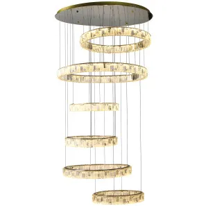 Telbix Rias 6 Tier Pendant Light Gold by Telbix, a Pendant Lighting for sale on Style Sourcebook