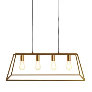 Oriel Lighting Wainscott 4 Light Pendant Satin Brass by Oriel Lighting, a Pendant Lighting for sale on Style Sourcebook