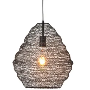 Oriel Lighting Mudag Large Mesh Basket Pendant Black by Oriel Lighting, a Pendant Lighting for sale on Style Sourcebook