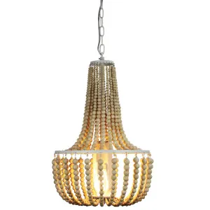 Oriel Lighting Cascara 1 Light Beaded Pendant Natural Wood by Oriel Lighting, a Pendant Lighting for sale on Style Sourcebook