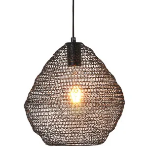 Oriel Lighting Mudag Medium Mesh Basket Pendant Black by Oriel Lighting, a Pendant Lighting for sale on Style Sourcebook