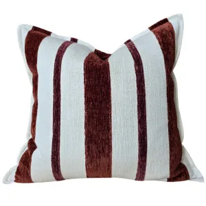Anya Cushion 50cm Square - Merlot | White by null, a Cushions, Decorative Pillows for sale on Style Sourcebook