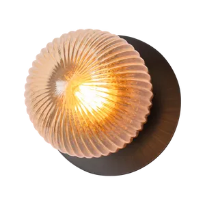 Dakota Reeded Glass Disc Wall Light by Fat Shack Vintage, a Wall Lighting for sale on Style Sourcebook