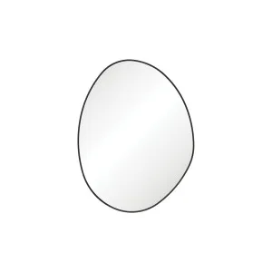 Pebble Matte Black Asymmetrical Framed Mirror, 700 x 920mm by Fienza, a Vanity Mirrors for sale on Style Sourcebook