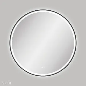 Reba LED Matte Black Framed Mirror, 900mm by Fienza, a Illuminated Mirrors for sale on Style Sourcebook