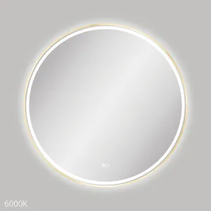 Reba LED Urban Brass Framed Mirror, 900mm by Fienza, a Illuminated Mirrors for sale on Style Sourcebook