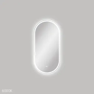 Empire LED Matte White Framed Mirror, 450 x 900mm by Fienza, a Illuminated Mirrors for sale on Style Sourcebook