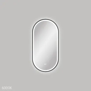 Empire LED Matte Black Framed Mirror, 450 x 900mm by Fienza, a Illuminated Mirrors for sale on Style Sourcebook