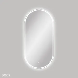 Empire LED Matte White Framed Mirror, 600 x 1200mm by Fienza, a Illuminated Mirrors for sale on Style Sourcebook