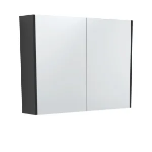 900 Mirror Cabinet with Satin Black Side Panels by Fienza, a Shaving Cabinets for sale on Style Sourcebook