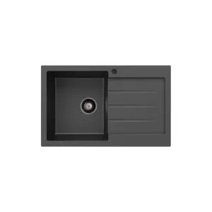 Kuro Granite 32L Single Kitchen Sink with Drainer, Left Bowl by Fienza, a Kitchen Sinks for sale on Style Sourcebook