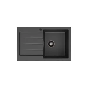 Kuro Granite 32L Single Kitchen Sink with Drainer, Right Bowl by Fienza, a Kitchen Sinks for sale on Style Sourcebook