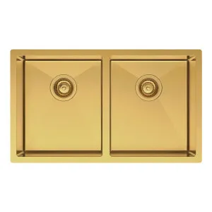 Hana 27L/27L Double Kitchen Sink, PVD Rugged Brass by Fienza, a Kitchen Sinks for sale on Style Sourcebook