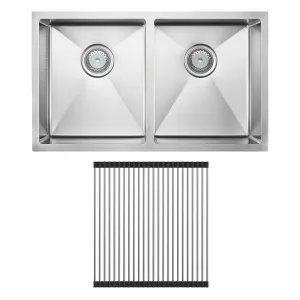 Hana Anti-Scratch 27L/27L Double Kitchen Sink Kit, Stainless Steel by Fienza, a Kitchen Sinks for sale on Style Sourcebook