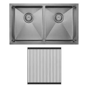 Hana Anti-Scratch 27L/27L Double Kitchen Sink Kit, PVD Gun Metal by Fienza, a Kitchen Sinks for sale on Style Sourcebook