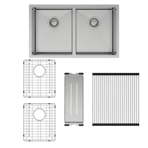Hana 27L/27L Double Kitchen Sink Kit, Stainless Steel by Fienza, a Kitchen Sinks for sale on Style Sourcebook