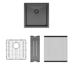 Hana 32L Single Kitchen Sink Kit, PVD Carbon Metal by Fienza, a Kitchen Sinks for sale on Style Sourcebook