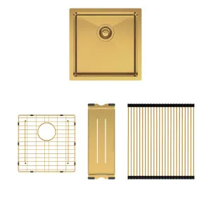 Hana 32L Single Kitchen Sink Kit, PVD Rugged Brass by Fienza, a Kitchen Sinks for sale on Style Sourcebook