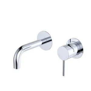 Kaya Basin/Bath Wall Mixer Set, Round Plates, 130mm Outlet, Chrome by Fienza, a Bathroom Taps & Mixers for sale on Style Sourcebook