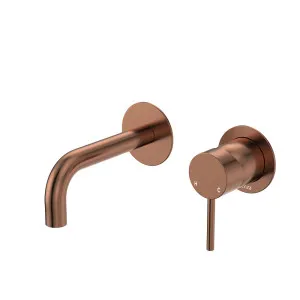 Kaya Basin/Bath Wall Mixer Set, Round Plates, 130mm Outlet, Brushed Copper by Fienza, a Bathroom Taps & Mixers for sale on Style Sourcebook
