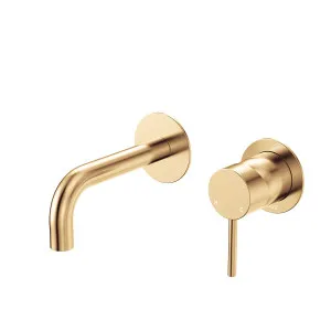 Kaya Basin/Bath Wall Mixer Set, Round Plates, 130mm Outlet, Urban Brass by Fienza, a Bathroom Taps & Mixers for sale on Style Sourcebook