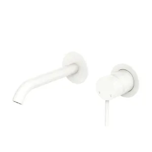 Kaya Basin/Bath Wall Mixer Set, Round Plates, 160mm Outlet, Matte White by Fienza, a Bathroom Taps & Mixers for sale on Style Sourcebook