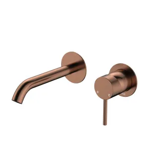 Kaya Basin/Bath Wall Mixer Set, Round Plates, 160mm Outlet, Brushed Copper by Fienza, a Bathroom Taps & Mixers for sale on Style Sourcebook