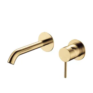 Kaya Basin/Bath Wall Mixer Set, Round Plates, 160mm Outlet, Urban Brass by Fienza, a Bathroom Taps & Mixers for sale on Style Sourcebook