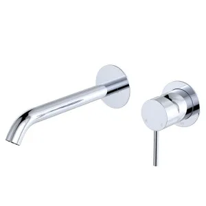 Kaya Basin/Bath Wall Mixer Set, Round Plates, 200mm Outlet, Chrome by Fienza, a Bathroom Taps & Mixers for sale on Style Sourcebook