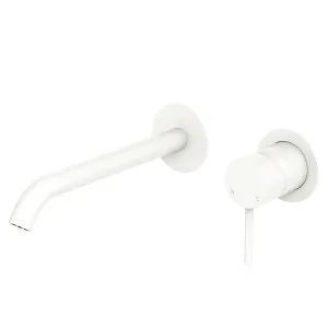 Kaya Basin/Bath Wall Mixer Set, Round Plates, 200mm Outlet, Matte White by Fienza, a Bathroom Taps & Mixers for sale on Style Sourcebook