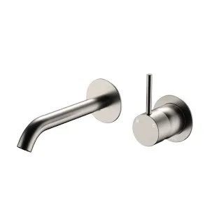 Kaya Up Basin/Bath Wall Mixer Set, Round Plates, 160mm Outlet, Brushed Nickel by Fienza, a Bathroom Taps & Mixers for sale on Style Sourcebook