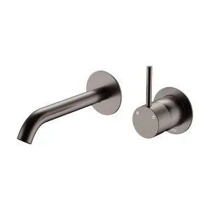 Kaya Up Basin/Bath Wall Mixer Set, Round Plates, 160mm Outlet, Gun Metal by Fienza, a Bathroom Taps & Mixers for sale on Style Sourcebook