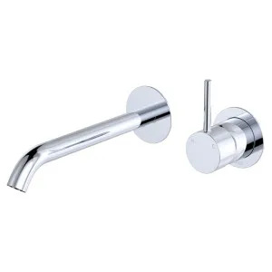 Kaya Up Basin/Bath Wall Mixer Set, Round Plates, 200mm Outlet, Chrome by Fienza, a Bathroom Taps & Mixers for sale on Style Sourcebook