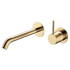 Kaya Up Basin/Bath Wall Mixer Set, Round Plates, 200mm Outlet, Urban Brass by Fienza, a Bathroom Taps & Mixers for sale on Style Sourcebook