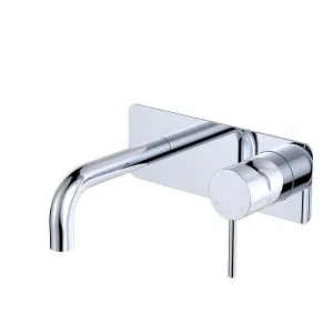 Kaya Basin/Bath Wall Mixer Set, Rectangular Plates, 130mm Outlet, Chrome by Fienza, a Bathroom Taps & Mixers for sale on Style Sourcebook