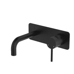 Kaya Basin/Bath Wall Mixer Set, Rectangular Plates, 130mm Outlet, Matte Black by Fienza, a Bathroom Taps & Mixers for sale on Style Sourcebook