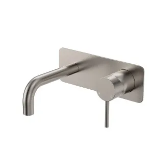 Kaya Basin/Bath Wall Mixer Set, Rectangular Plates, 130mm Outlet, Brushed Nickel by Fienza, a Bathroom Taps & Mixers for sale on Style Sourcebook