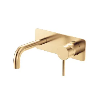Kaya Basin/Bath Wall Mixer Set, Rectangular Plates, 130mm Outlet, Urban Brass by Fienza, a Bathroom Taps & Mixers for sale on Style Sourcebook