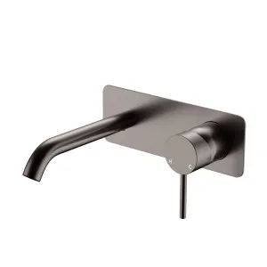Kaya Basin/Bath Wall Mixer Set, Rectangular Plate, 160mm Outlet, Gun Metal by Fienza, a Bathroom Taps & Mixers for sale on Style Sourcebook