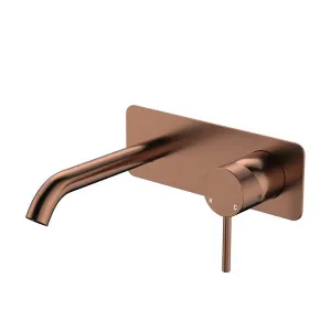 Kaya Basin/Bath Wall Mixer Set, Rectangular Plate, 160mm Outlet, Brushed Copper by Fienza, a Bathroom Taps & Mixers for sale on Style Sourcebook