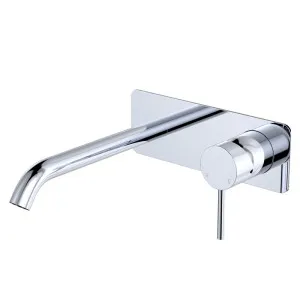 Kaya Basin/Bath Wall Mixer Set, Rectangular Plate, 200mm Outlet, Chrome by Fienza, a Bathroom Taps & Mixers for sale on Style Sourcebook