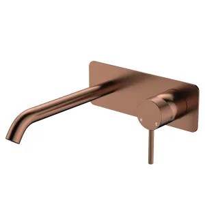 Kaya Basin/Bath Wall Mixer Set, Rectangular Plate, 200mm Outlet, Brushed Copper by Fienza, a Bathroom Taps & Mixers for sale on Style Sourcebook