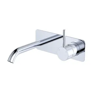 Kaya Up Basin/Bath Wall Mixer Set, Rectangular Plate, 160mm Outlet, Chrome by Fienza, a Bathroom Taps & Mixers for sale on Style Sourcebook