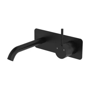 Kaya Up Basin/Bath Wall Mixer Set, Rectangular Plate, 160mm Outlet, Matte Black by Fienza, a Bathroom Taps & Mixers for sale on Style Sourcebook