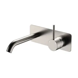 Kaya Up Basin/Bath Wall Mixer Set, Rectangular Plate, 160mm Outlet, Brushed Nickel by Fienza, a Bathroom Taps & Mixers for sale on Style Sourcebook