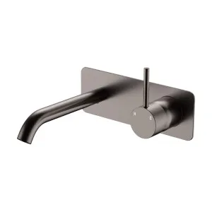 Kaya Up Basin/Bath Wall Mixer Set, Rectangular Plate, 160mm Outlet, Gun Metal by Fienza, a Bathroom Taps & Mixers for sale on Style Sourcebook